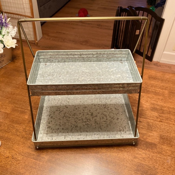 Galvanized 2 Tiered Tray - Picture 2 of 9